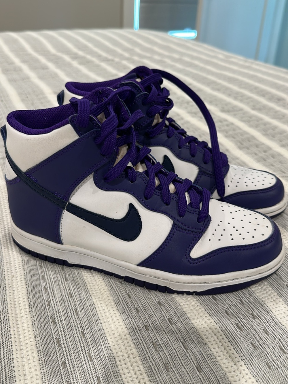 Nike High-Top Sneakers in White and Purple